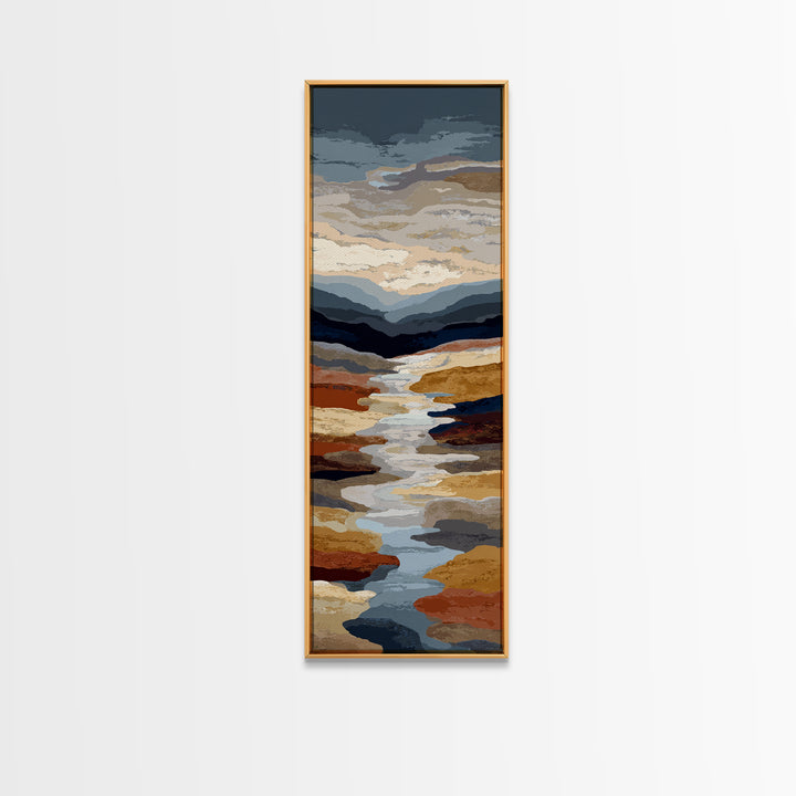 Desert Landscape Reduced to Color Blocks Canvas Print, Midcentury Modern Art, Living Room Wall Art, Living Room Decor, Retro, MMA-1x3-92