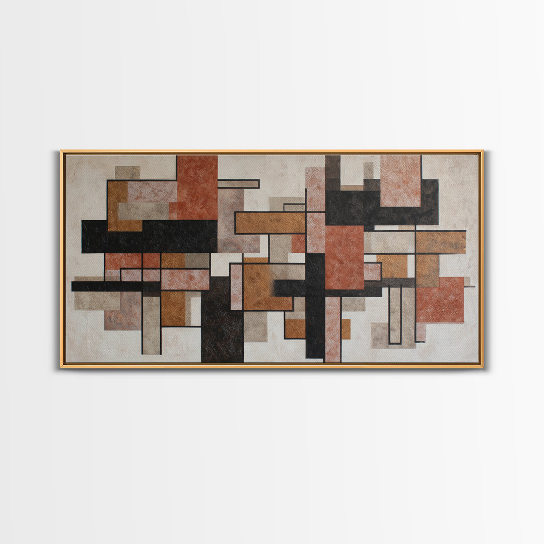Atomic Starburst Pattern Canvas Print, Midcentury Modern Art, Textured Painting, Living Room Decor, Retro, Digital Art, MMA-2x1-22
