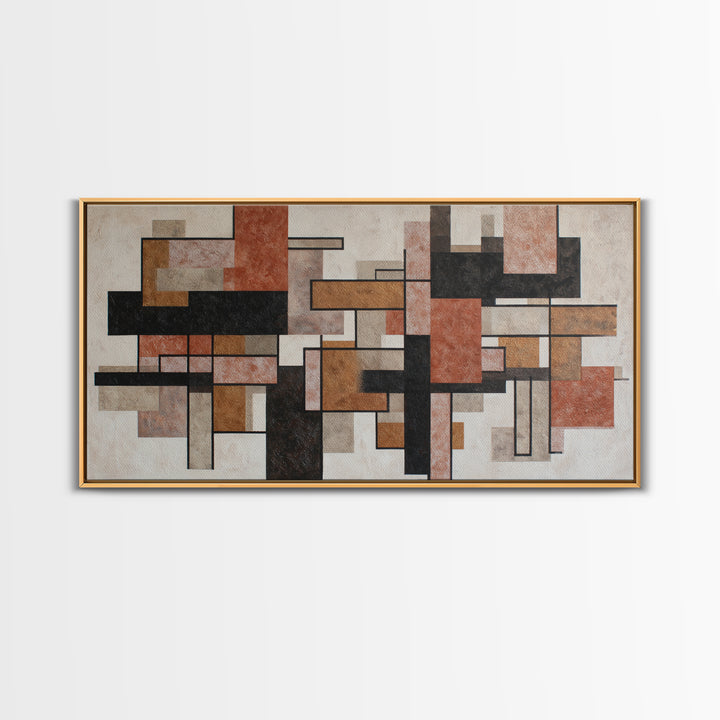 Atomic Starburst Pattern Canvas Print, Midcentury Modern Art, Textured Painting, Living Room Decor, Retro, Digital Art, MMA-2x1-22