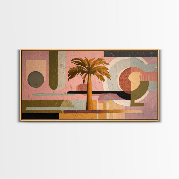 Stylized Palm Tree Canvas Print, Midcentury Modern Art, Printable Wall Art, Living Room Decor, Fine Art, Retro, Modern Wall Art, MMA-2x1-61