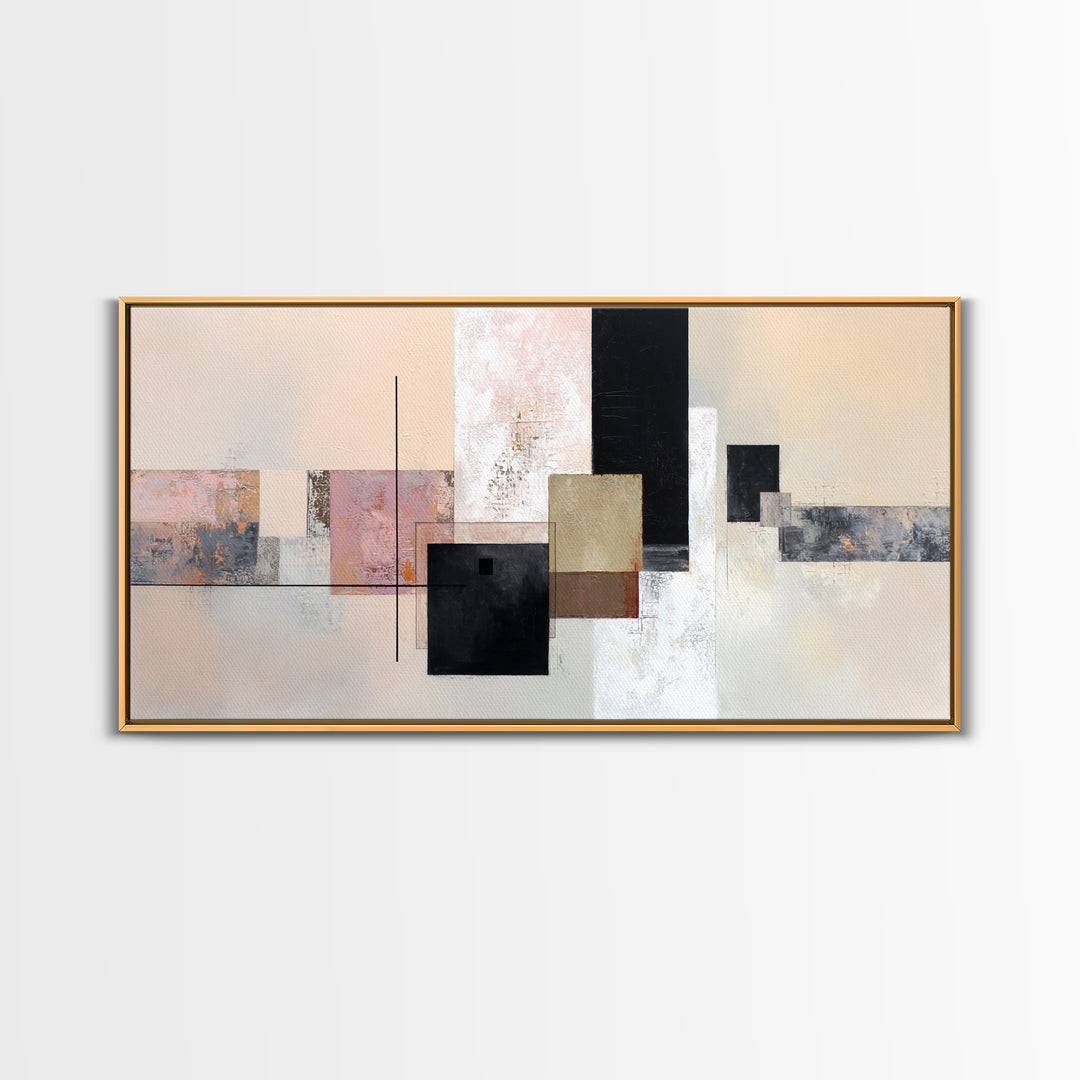 Sunburst Clock Composition Canvas Print, Midcentury Modern Art, Digital Print, Living Room Decor, Retro, Minimalist Wall Art, MMA-2x1-89