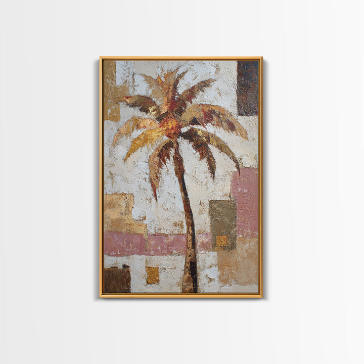 Stylized Palm Tree Framed Canvas Print, Midcentury Modern Art, Art Print, Living Room Decor, Fine Art, Retro, Abstract Wall Art, MMA-2x3-25