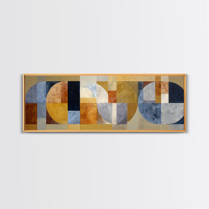 Sunburst Clock Composition Canvas Print, Midcentury Modern Art, Digital Print, Living Room Decor, Retro, Minimalist Wall Art, MMA-3x1-13