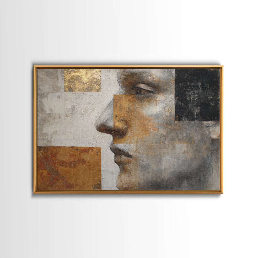 Mod Female Portrait Framed Canvas Print, Midcentury Modern Art, Room Decor, Living Room Decor, Oil Painting, Retro, Art Print, MMA-3x2-35