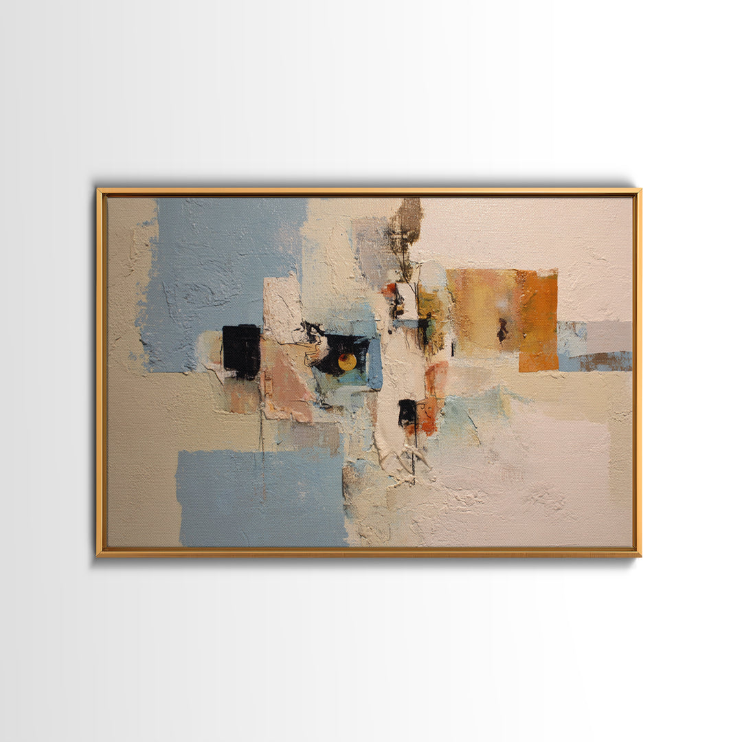 Jazz Musician in Angular Mid Century Style Canvas Print, Midcentury Modern Art, Modern Art, Living Room Decor, Oil Painting, MMA-3x2-61