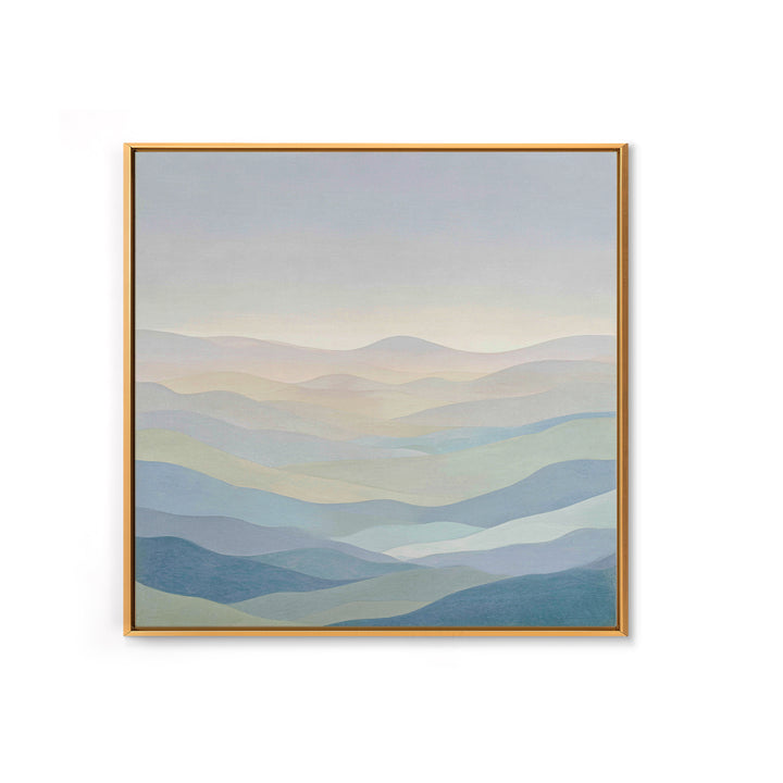 Minimal Sunrise over Rounded Hills Canvas Print, Medical Office Art, Minimalist Art, Office Decor, Calm, Educational Poster, MOA-1x1-23