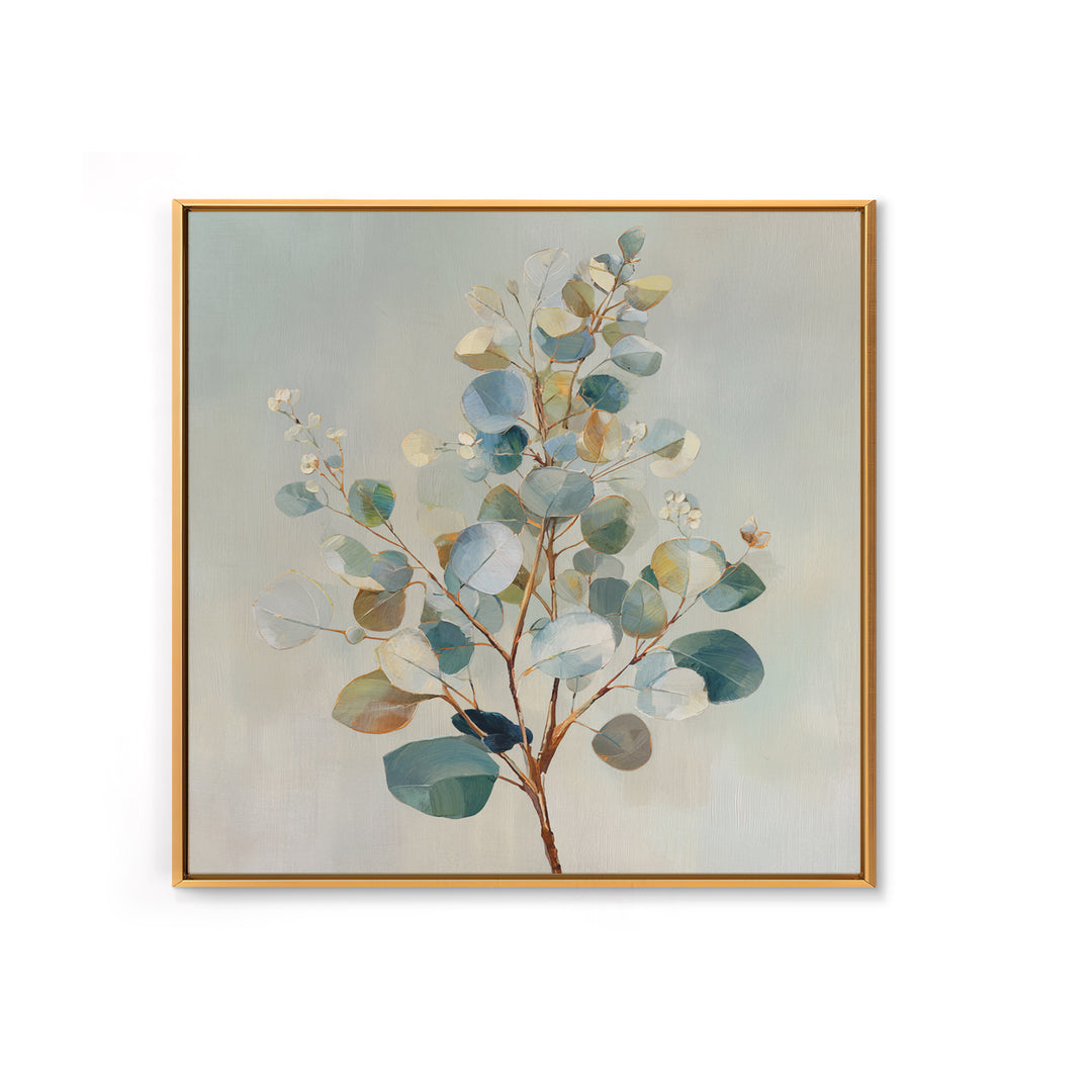 Botanical Eucalyptus Branch Framed Canvas Print, Medical Office Art, Medical Decor, Office Decor, Oil Painting, Calm, MOA-1x1-27