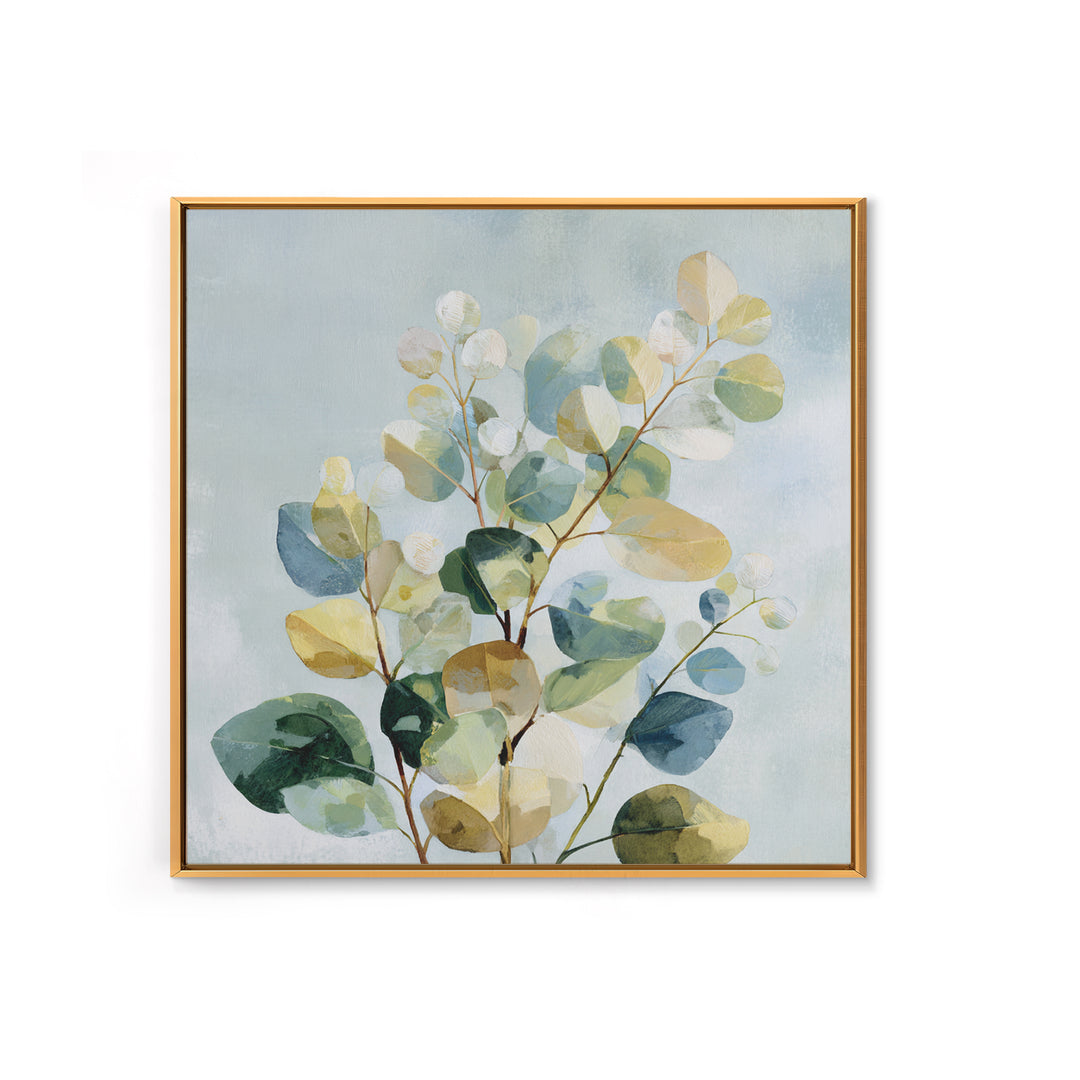 Botanical Eucalyptus Branch Canvas Print, Medical Office Art, Teal Wall Art, Office Decor, Fine Art, Calm, Anatomy Art, MOA-1x1-3