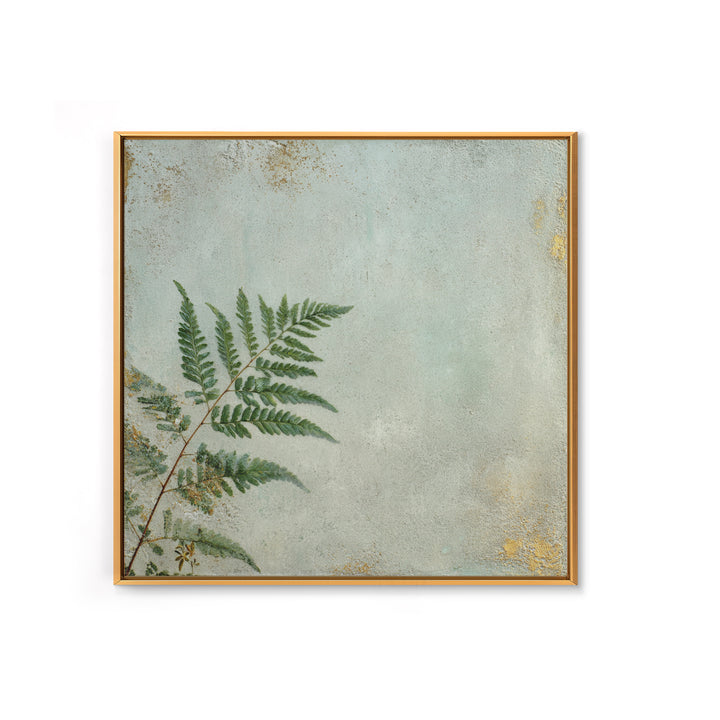 Minimal Green Fern Specimen Framed Canvas Print, Medical Office Art, Gallery Decor, Office Decor, Fine Art, Calm, MOA-1x1-32