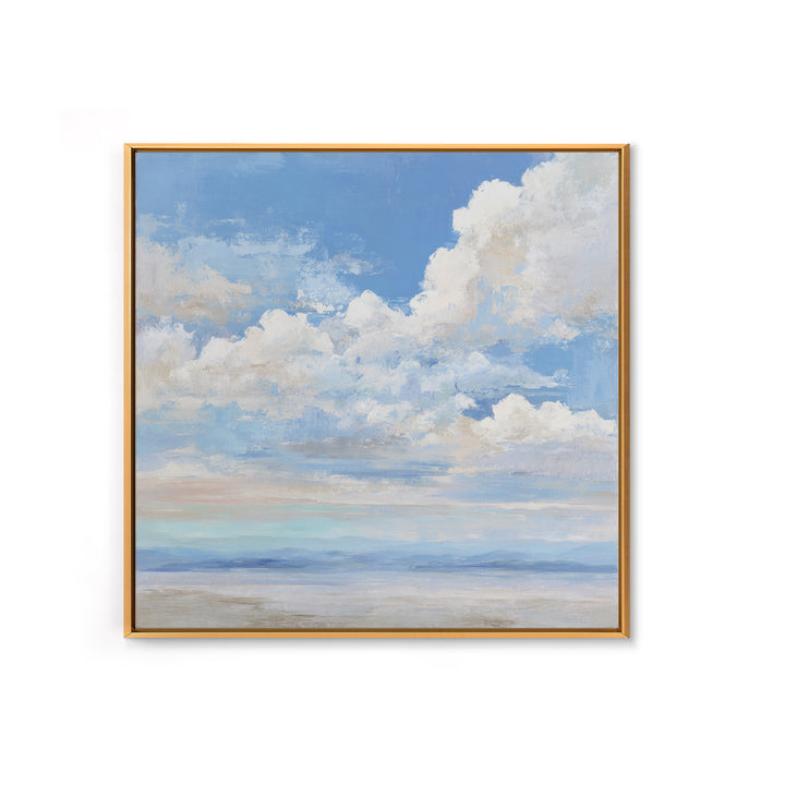 Sky and Cloud Scene Framed Canvas Print, Medical Office Art, Statement Artwork, Office Decor, Abstract Art, Calm, Digital Art, MOA-1x1-33