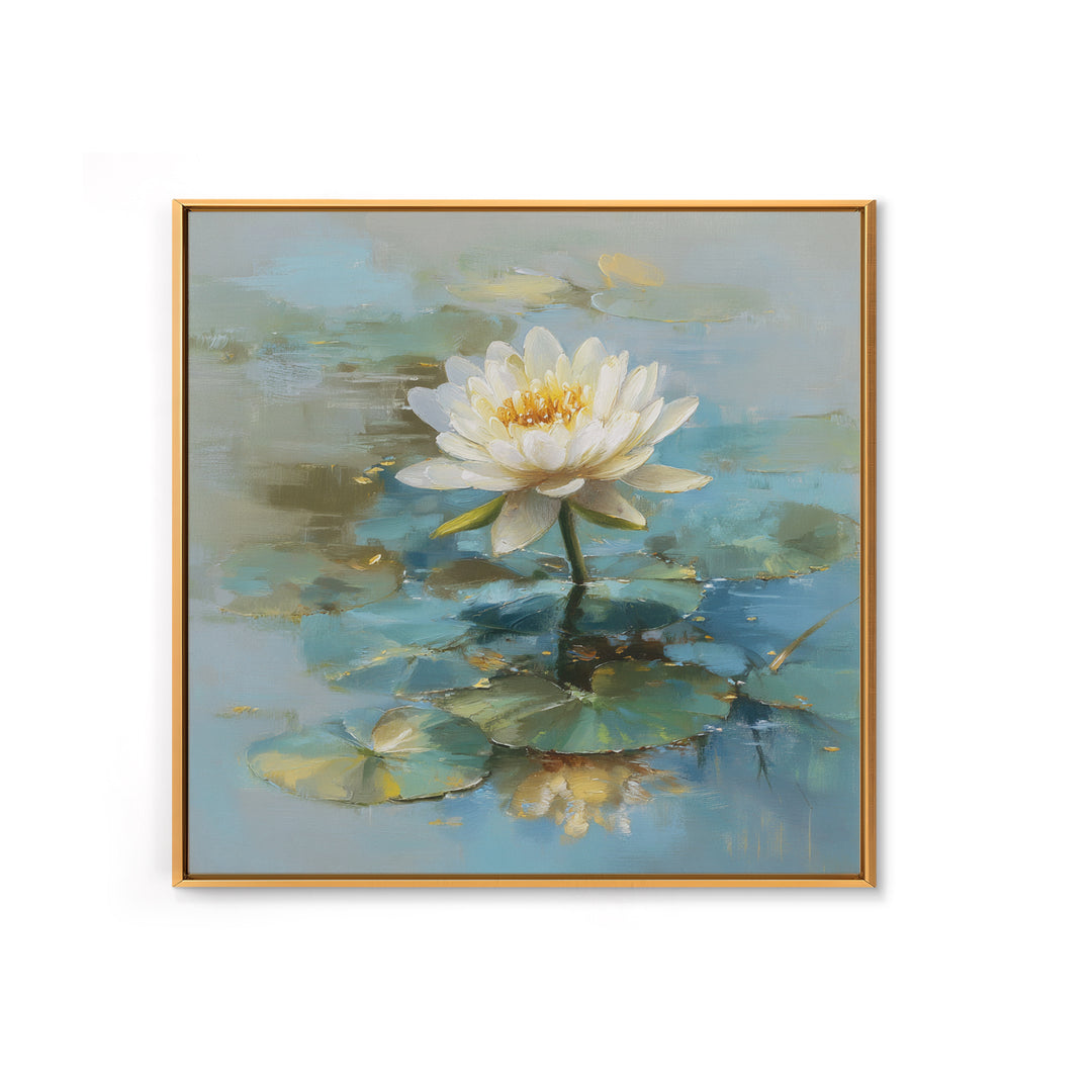 Lotus Flower Floating on Still Water Canvas Print, Medical Office Art, Brain Poster, Office Decor, Watercolor Art, Calm, MOA-1x1-35