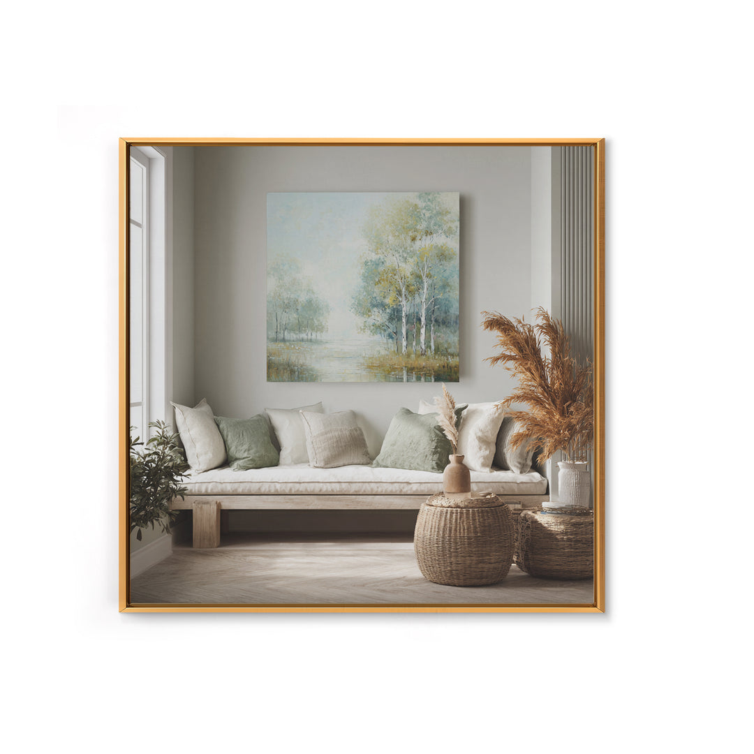 Gentle Forest Path Framed Canvas Print, Medical Office Art, Gallery Decor, Office Decor, Oil Painting, Calm, Contemporary Art, MOA-1x1-41