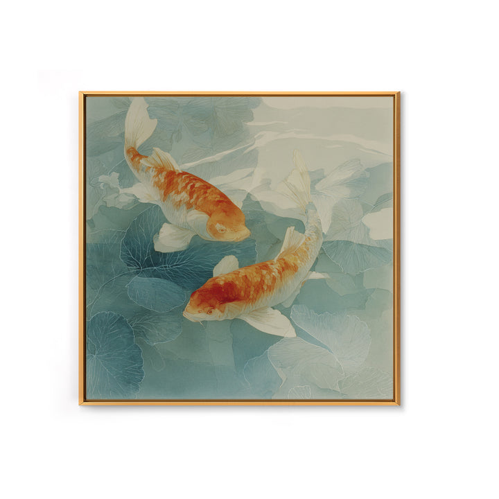 Calm Koi Fish Swimming Through Clear Water Framed Canvas Print, Medical Office Art, Brain Art, Office Decor, Fine Art, Calm, MOA-1x1-46