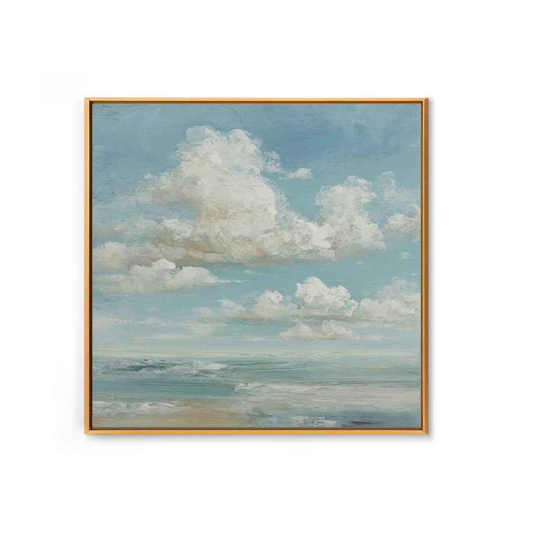 Sky and Cloud Scene Framed Canvas Print, Medical Office Art, Statement Artwork, Office Decor, Abstract Art, Calm, Digital Art, MOA-1x1-57