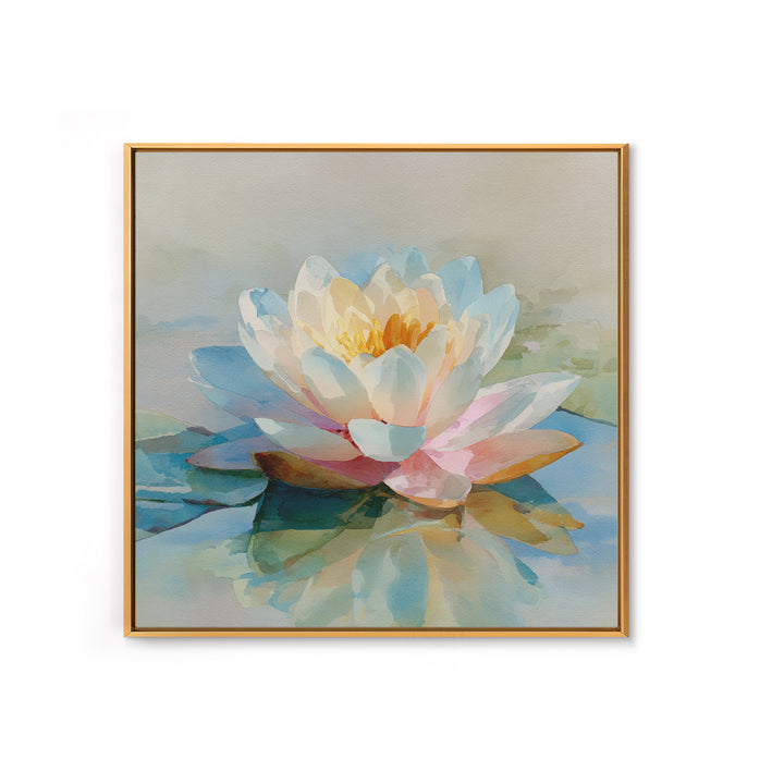 Lotus Flower Floating on Still Water Canvas Print, Medical Office Art, Neuroscience Art, Office Decor, Fine Art, Calm, MOA-1x1-59