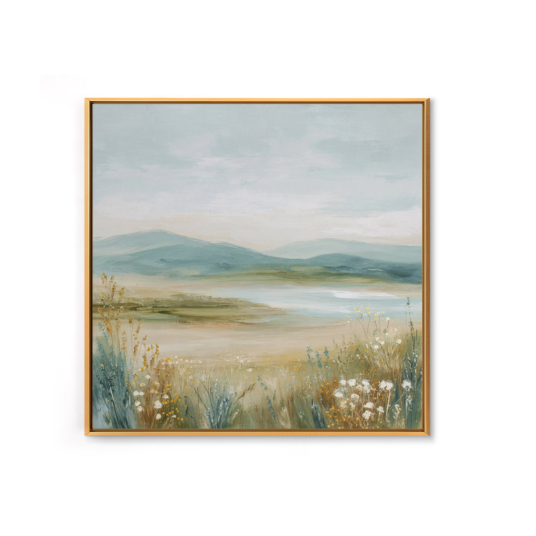 Sunlit Meadow with Wildflowers and Calm Mood Canvas Print, Medical Office Art, Anatomy Poster, Office Decor, Fine Art, Calm, MOA-1x1-60