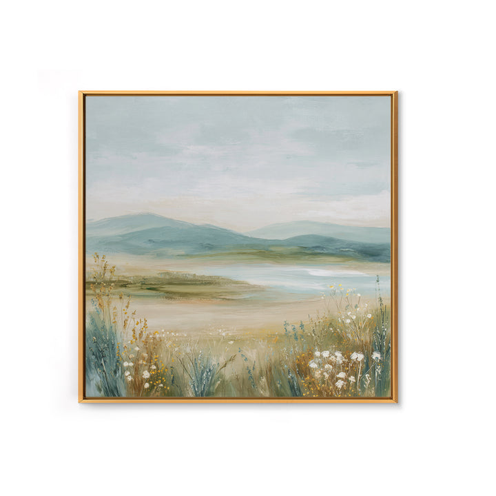 Sunlit Meadow with Wildflowers and Calm Mood Canvas Print, Medical Office Art, Anatomy Poster, Office Decor, Fine Art, Calm, MOA-1x1-60