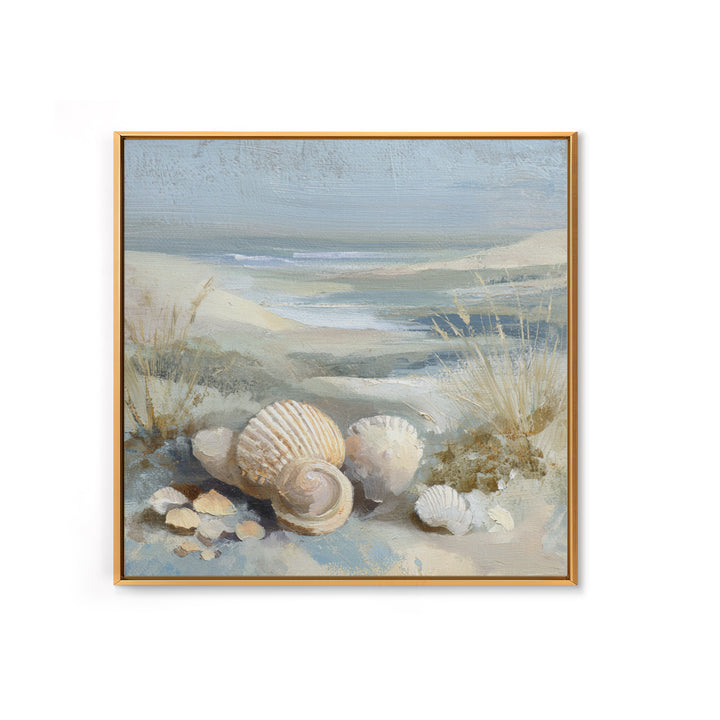 Coastal Shells and Water Study Framed Canvas Print, Medical Office Art, Anatomy Art, Office Decor, Calm, Statement Artwork, MOA-1x1-68