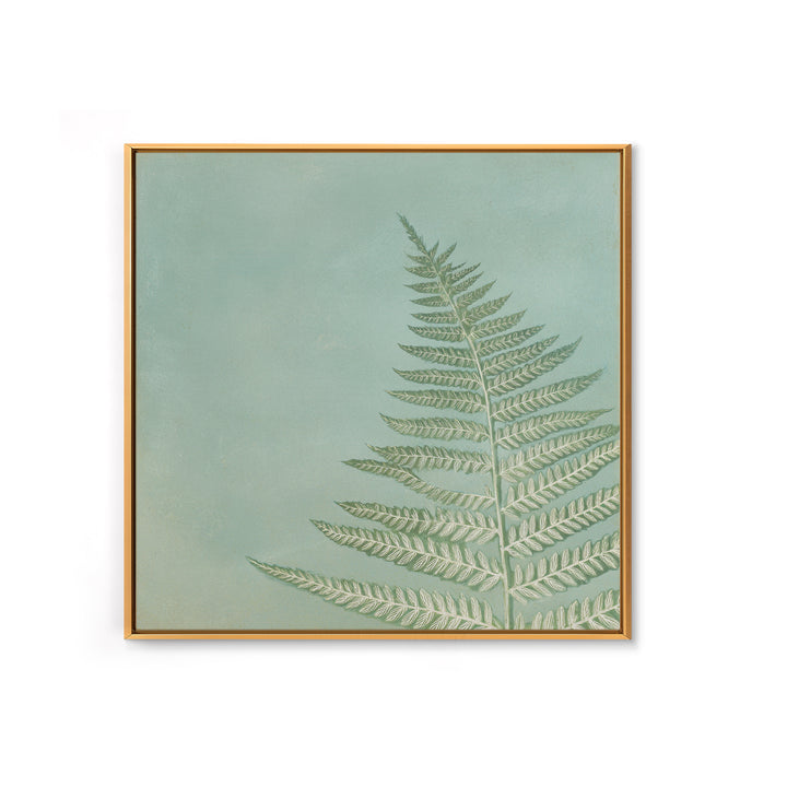 Minimal Green Fern Specimen Framed Canvas Print, Medical Office Art, Modern Decor, Office Decor, Fine Art, Calm, Home Decor, MOA-1x1-80