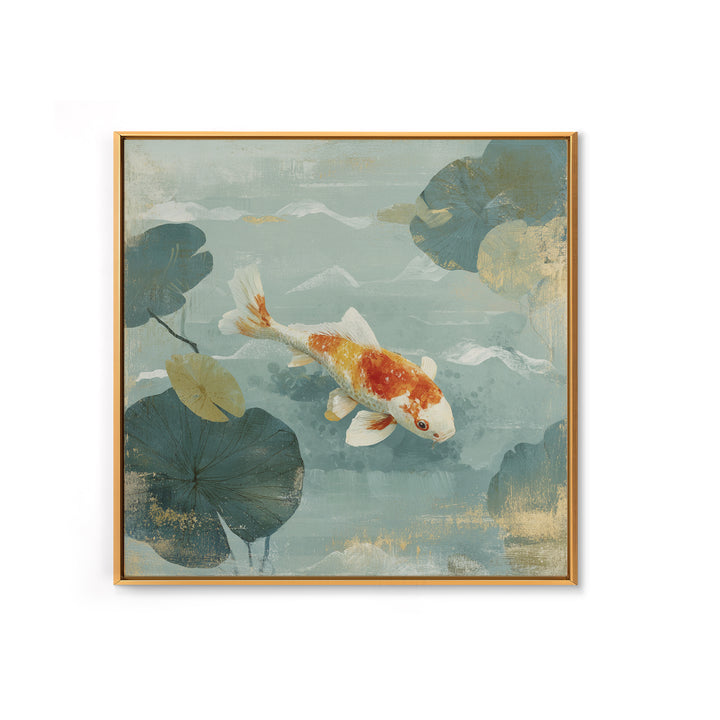 Calm Koi Fish Swimming Through Clear Water Canvas Print, Medical Office Art, Neuroscience Art, Office Decor, Fine Art, Calm, MOA-1x1-94