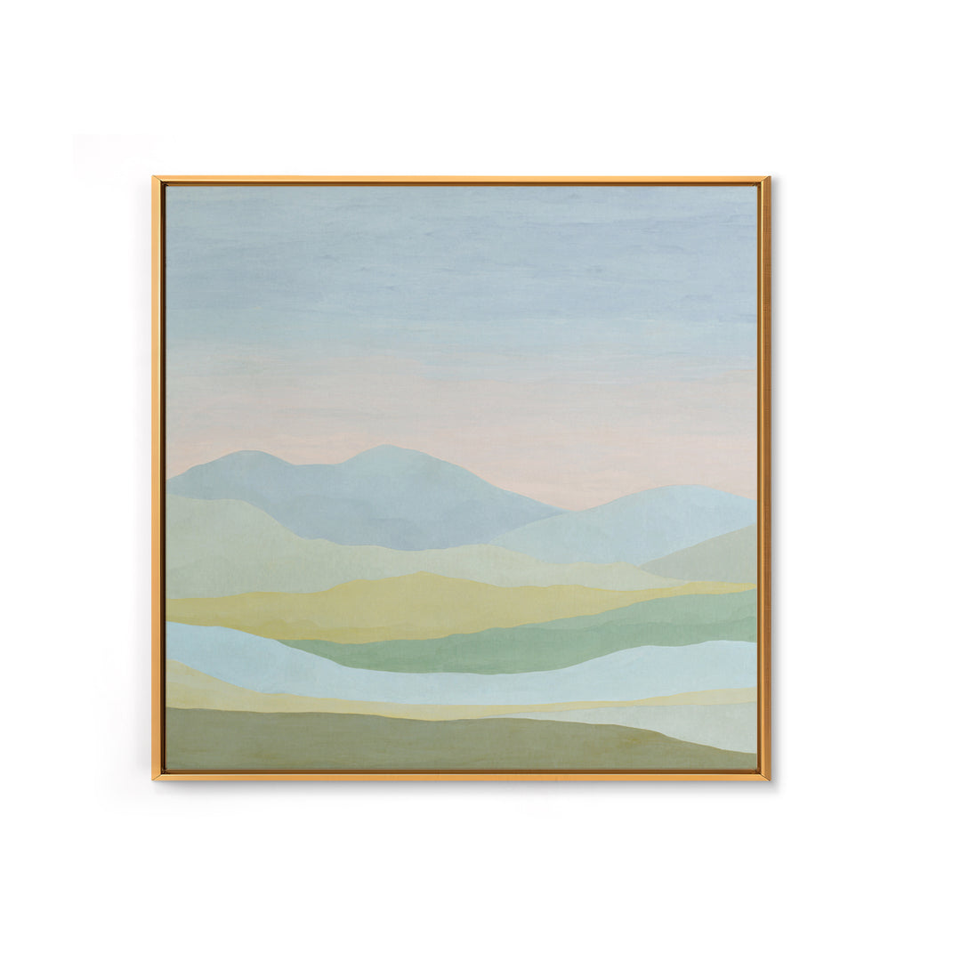 Minimal Sunrise over Rounded Hills Canvas Print, Medical Office Art, Neutral Decor, Office Decor, Fine Art, Calm, Wall Art, MOA-1x1-95