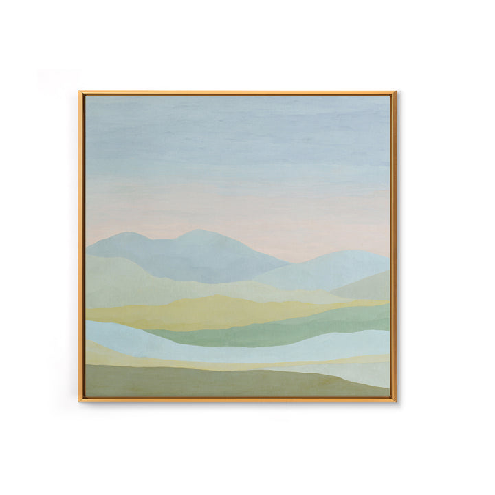 Minimal Sunrise over Rounded Hills Canvas Print, Medical Office Art, Neutral Decor, Office Decor, Fine Art, Calm, Wall Art, MOA-1x1-95