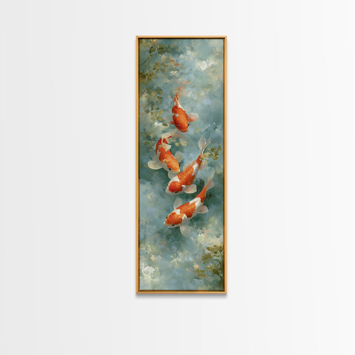 Calm Koi Fish Swimming Through Clear Water Canvas Print, Medical Office Art, Medical Wall Art, Office Decor, Fine Art, Calm, MOA-1x3-10