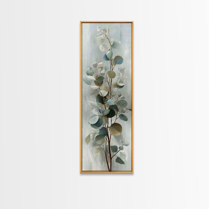 Botanical Eucalyptus Branch Framed Canvas Print, Medical Office Art, Home Decor, Office Decor, Fine Art, Calm, Medical Art, MOA-1x3-15