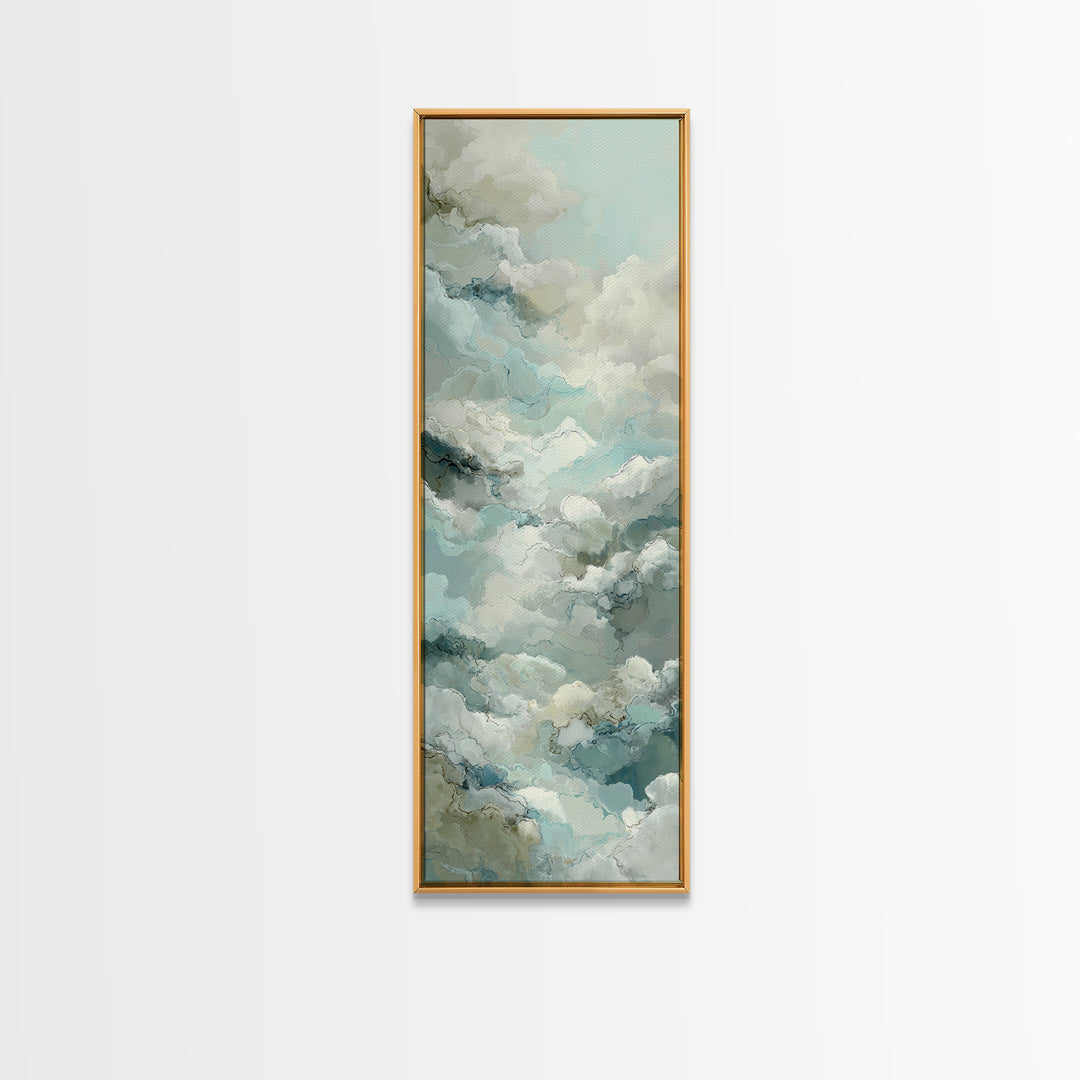 Calming Blue Abstract Canvas Print, Medical Office Art, Statement Artwork, Office Decor, Fine Art, Calm, Digital Art, MOA-1x3-37