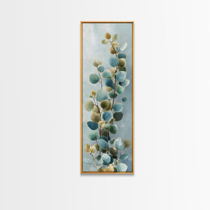 Botanical Eucalyptus Branch Canvas Print, Medical Office Art, Printable Art, Office Decor, Oil Painting, Calm, Medical Wall Art, MOA-1x3-39