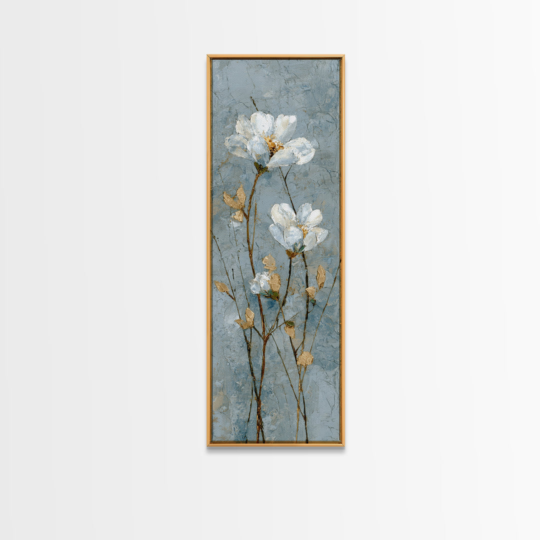 White Orchid on Gray Stone Surface Canvas Print, Medical Office Art, Nurse Wall Art, Office Decor, Fine Art, Calm, Room Decor, MOA-1x3-42