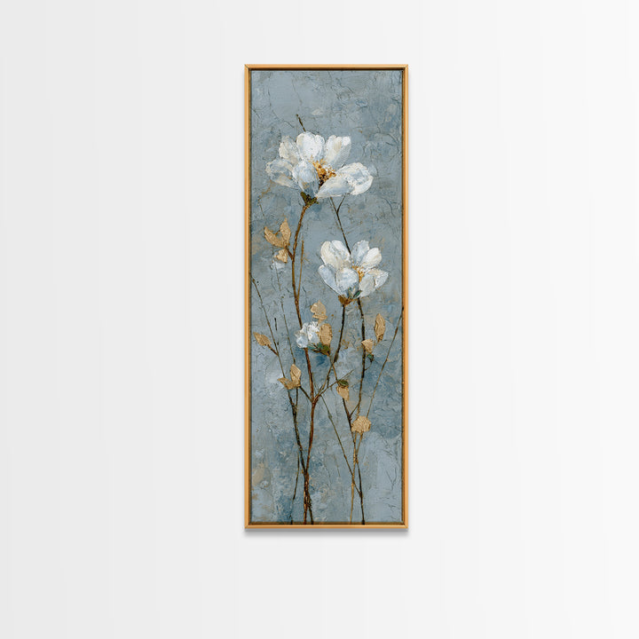 White Orchid on Gray Stone Surface Canvas Print, Medical Office Art, Nurse Wall Art, Office Decor, Fine Art, Calm, Room Decor, MOA-1x3-42