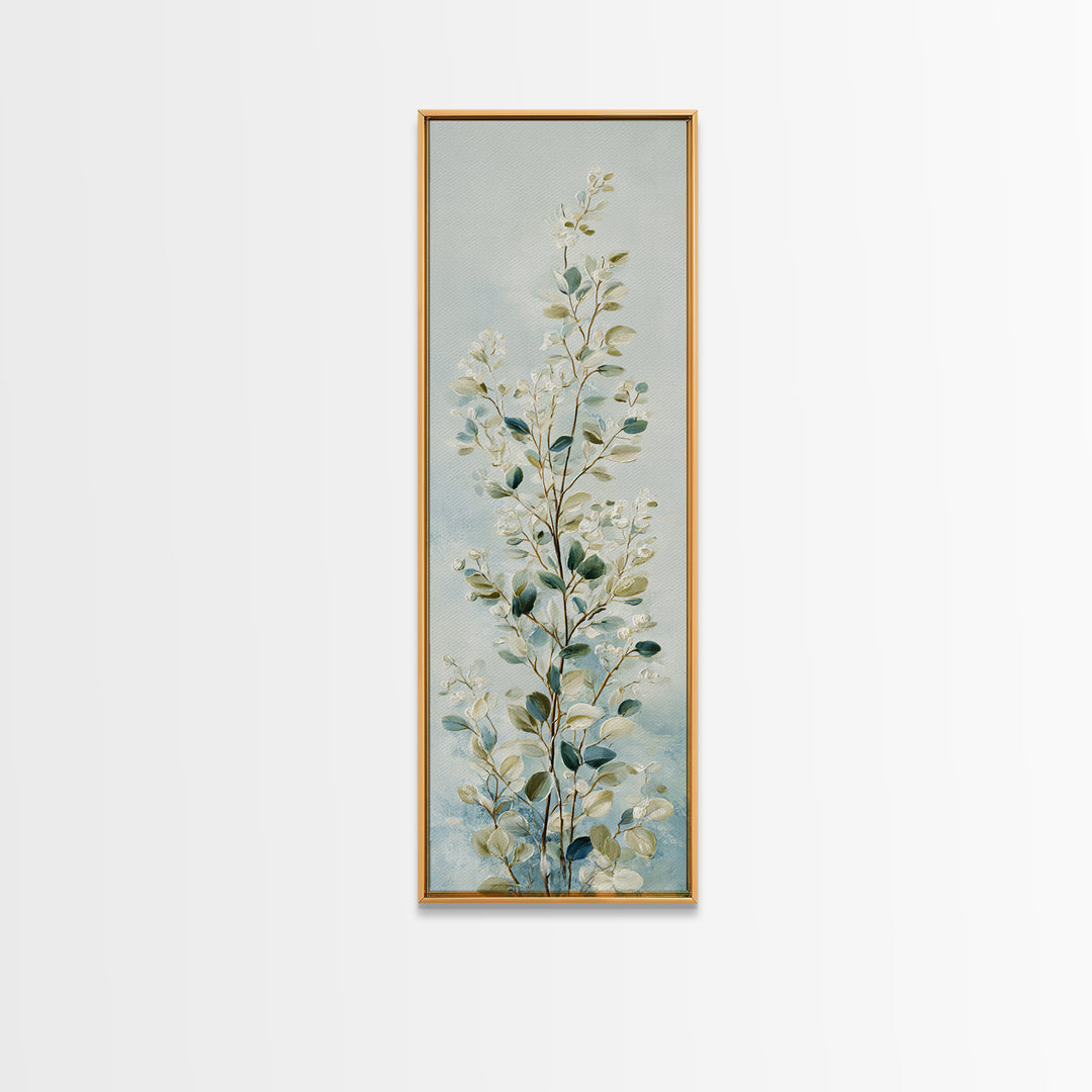 Botanical Eucalyptus Branch Canvas Print, Medical Office Art, Healthcare Wall Art, Office Decor, Watercolor Art, Calm, MOA-1x3-63