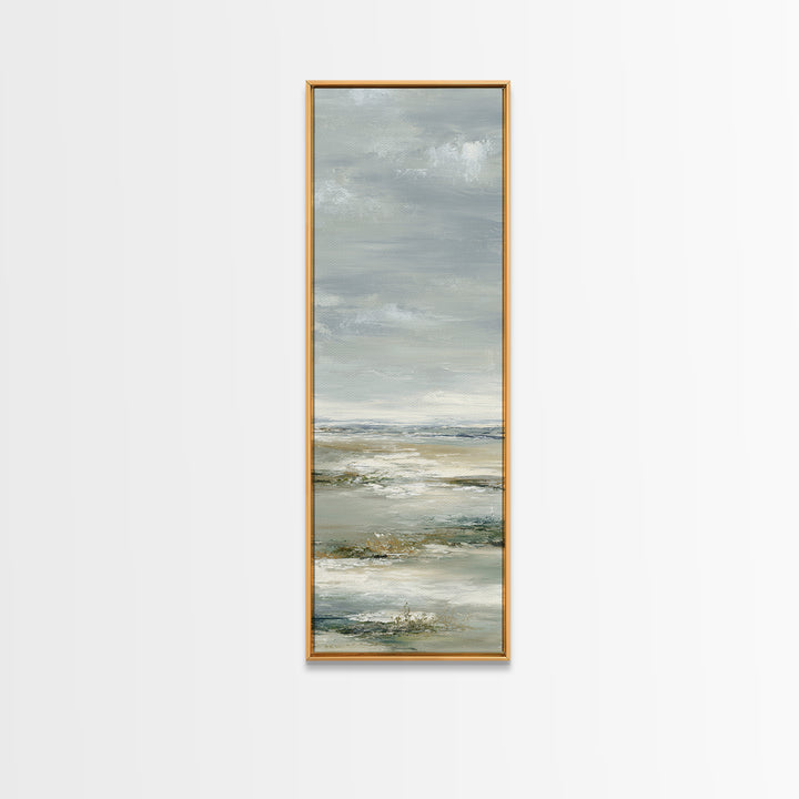 Peaceful Ocean Horizon Framed Canvas Print, Medical Office Art, Teal Wall Art, Office Decor, Fine Art, Calm, Anatomy Art, MOA-1x3-64