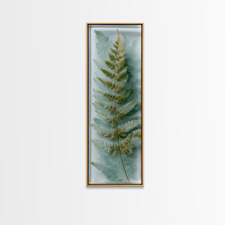 Minimal Green Fern Specimen Framed Canvas Print, Medical Office Art, Anatomy Wall Art, Office Decor, Calm, Neuroscience Art, MOA-1x3-92