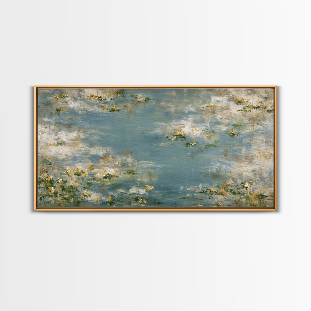 Sunlit Meadow with Wildflowers and Calm Mood Canvas Print, Medical Office Art, Office Decor, Watercolor Art, Calm, MOA-2x1-32