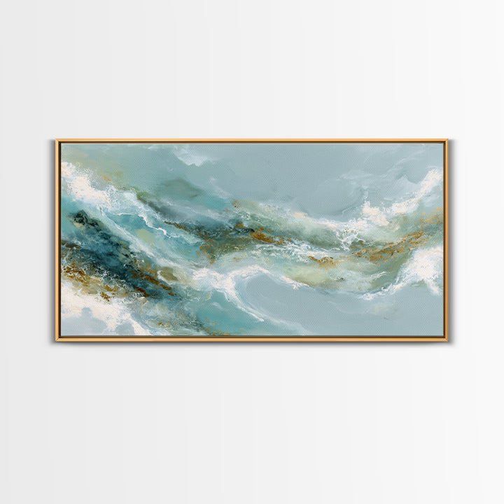 Calming Blue Abstract Framed Canvas Print, Medical Office Art, Digital Wall Art, Office Decor, Calm, Healthcare Wall Art, MOA-2x1-45