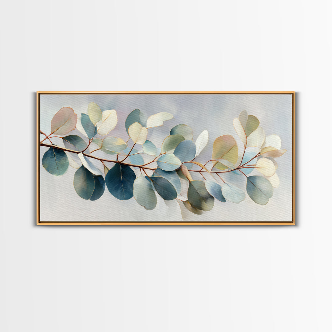Botanical Eucalyptus Branch Canvas Print, Medical Office Art, Animal Art, Office Decor, Watercolor Art, Calm, MOA-2x1-47
