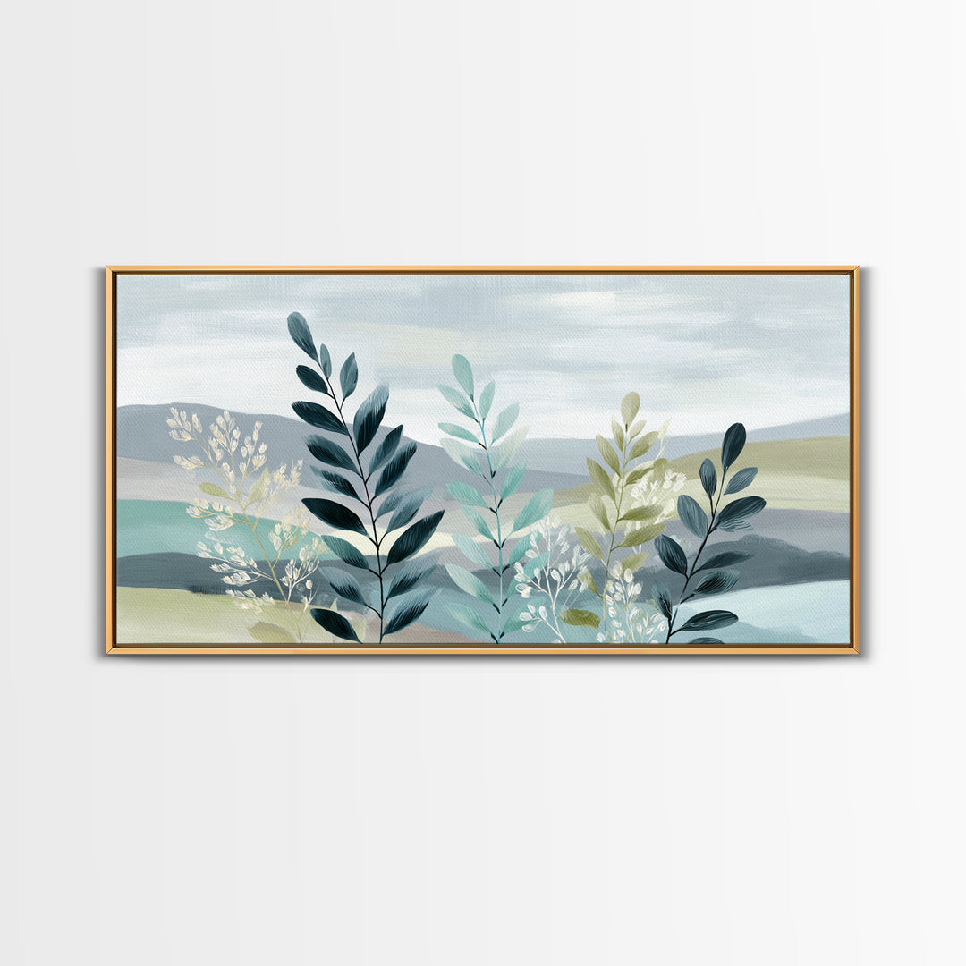 Minimal Green Fern Specimen Canvas Print, Medical Office Art, Printable Wall Art, Office Decor, Calm, Anatomy Wall Art, MOA-2x1-52