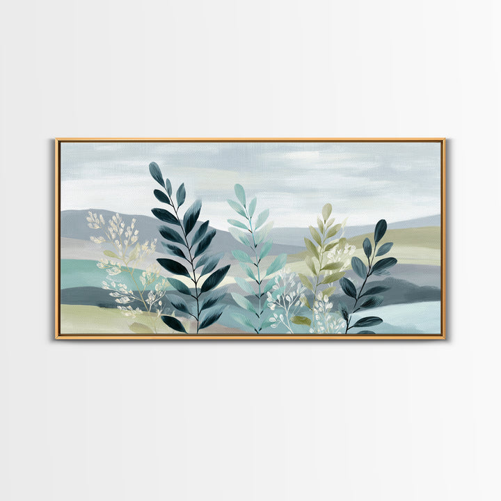Minimal Green Fern Specimen Canvas Print, Medical Office Art, Printable Wall Art, Office Decor, Calm, Anatomy Wall Art, MOA-2x1-52