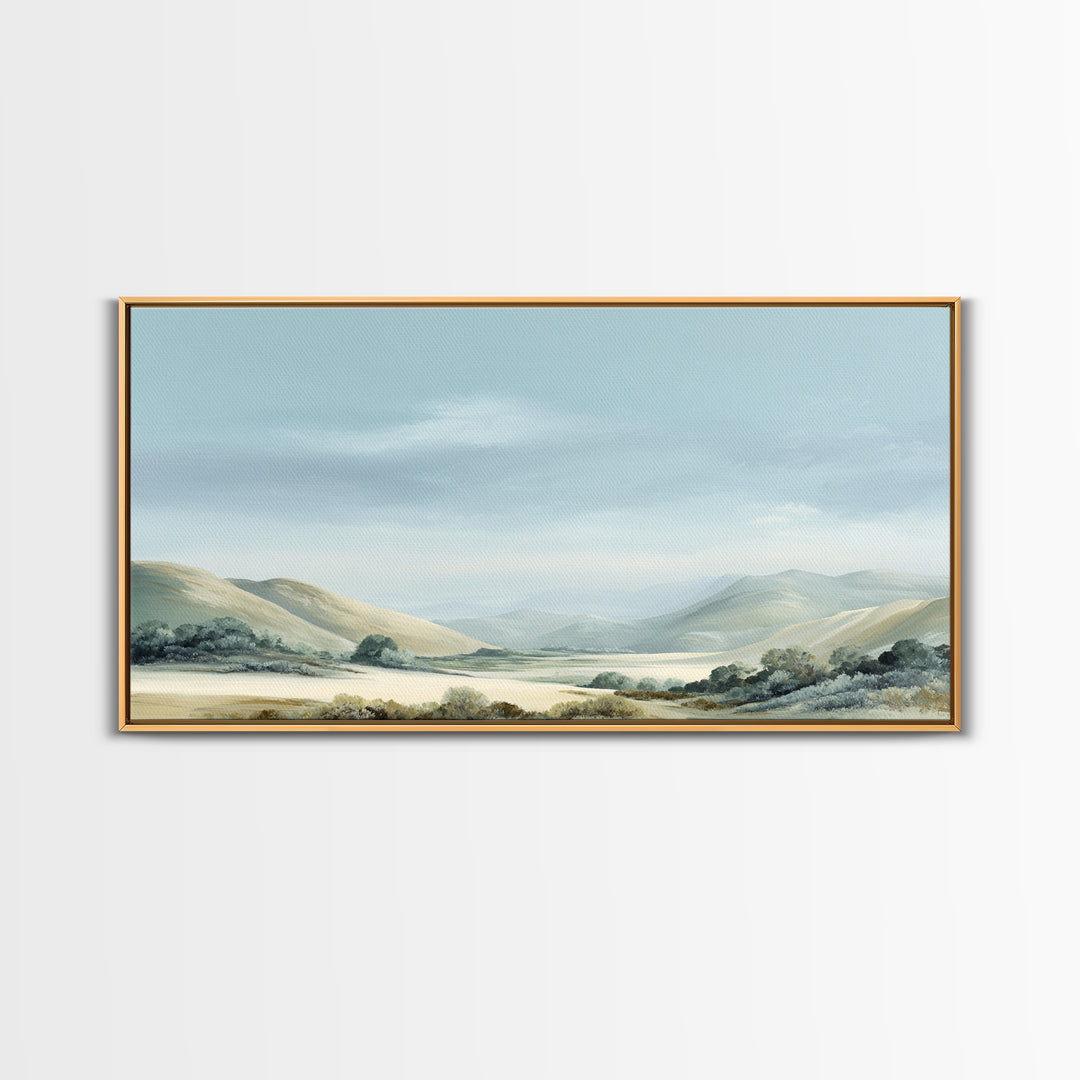 Large Neutral Landscape Framed Canvas Print, Medical Office Art, Digital Wall Art, Office Decor, Calm, Healthcare Wall Art, MOA-2x1-60