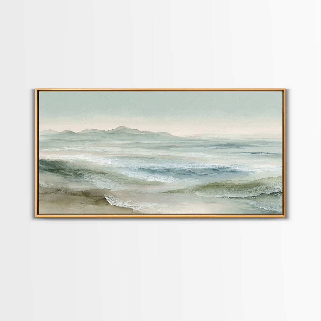 Coastal Shells and Water Study Canvas Print, Medical Office Art, Printable Art, Office Decor, Fine Art, Calm, Medical Wall Art, MOA-2x1-64