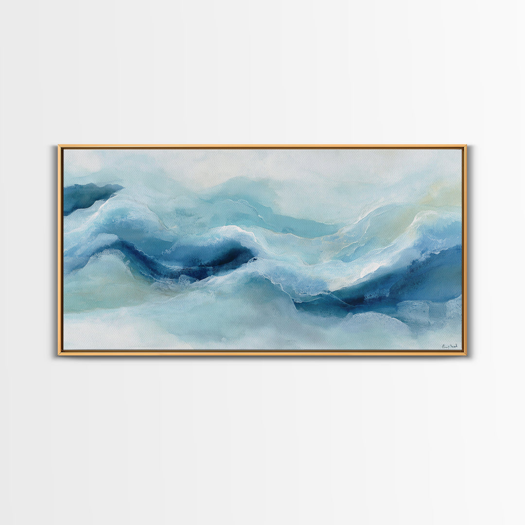 Calming Blue Abstract Canvas Print, Medical Office Art, Animal Art, Office Decor, Abstract Art, Calm, Heart Anatomy Print, MOA-2x1-69