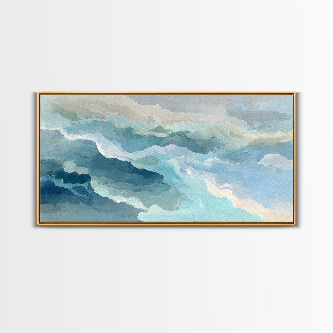 Calming Blue Abstract Canvas Print, Medical Office Art, Animal Art, Office Decor, Abstract Art, Calm, Heart Anatomy Print, MOA-2x1-93