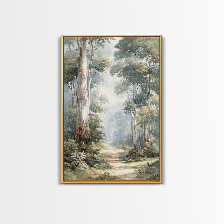 Gentle Forest Path Framed Canvas Print, Medical Office Art, Wall Art, Office Decor, Oil Painting, Calm, Printable Card, MOA-2x3-1