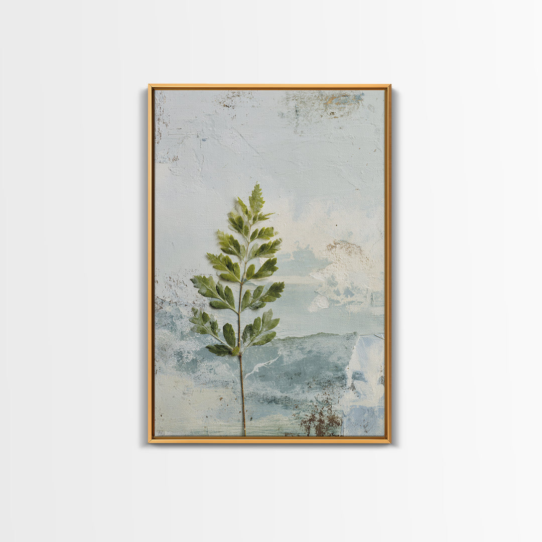 Minimal Green Fern Specimen Canvas Print, Medical Office Art, Anatomy Art, Office Decor, Fine Art, Calm, Statement Artwork, MOA-2x3-16