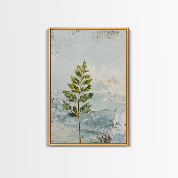 Minimal Green Fern Specimen Canvas Print, Medical Office Art, Anatomy Art, Office Decor, Fine Art, Calm, Statement Artwork, MOA-2x3-16