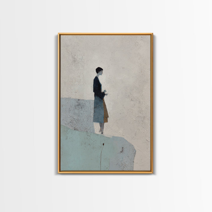 Simple Line Figure Framed Canvas Print, Medical Office Art, Boho Decor, Office Decor, Fine Art, Calm, Printable Wall Art, MOA-2x3-2