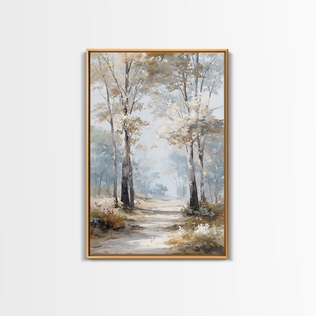 Gentle Forest Path Framed Canvas Print, Medical Office Art, Wall Art, Office Decor, Oil Painting, Calm, Printable Card, MOA-2x3-25