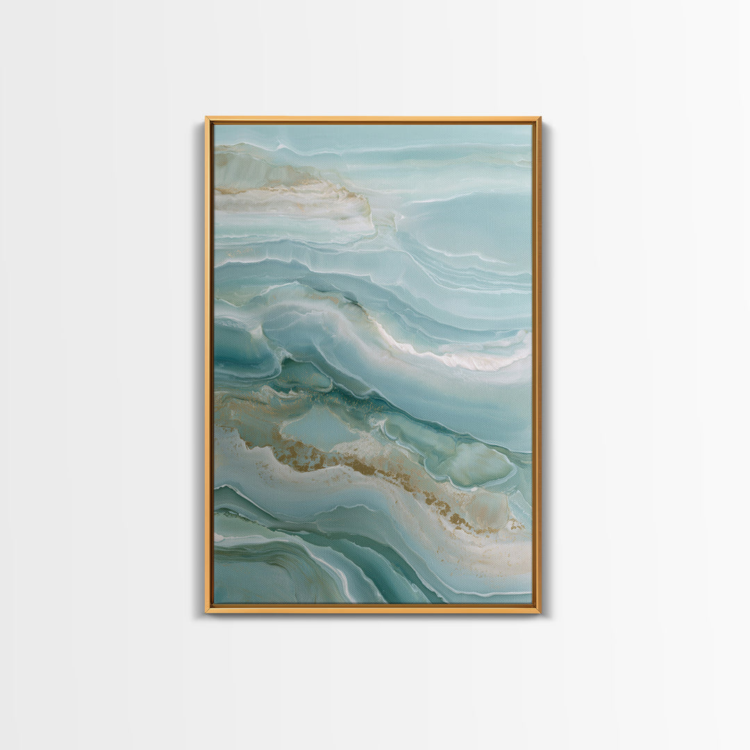 Calming Blue Abstract Framed Canvas Print, Medical Office Art, Medical Student Gift, Office Decor, Abstract Art, Calm, MOA-2x3-33